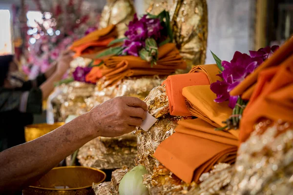 All Interno Del Vecchio Tempio Buddista Tradizionale Thailandia — Foto Stock