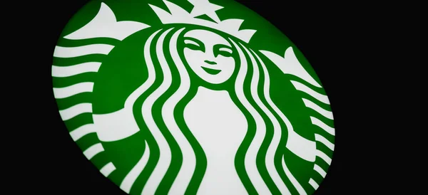 Phuket Thailand Μαΐου 2022 Σήμανση Λογότυπου Της Εταιρείας Starbucks Coffee — Φωτογραφία Αρχείου