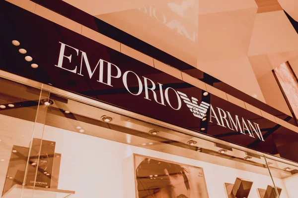 Phuket Thaïlande Mai 2022 Emporio Armani Enseigne Logo Dans Devanture — Photo