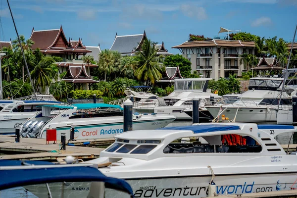 Phuket Thailand June 2022 Luxury Yachts Moored Marina Asian Region — Stock Photo, Image
