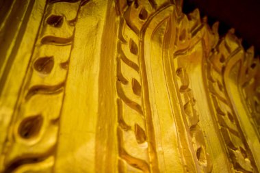 Tayland 'daki eski Budist tapınağının ayrıntıları ve parçaları..