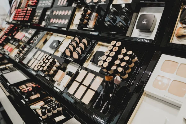Phuket Thailand May 2022 Rows Chanel Brand Lipsticks Case Supermarket — Stock Photo, Image