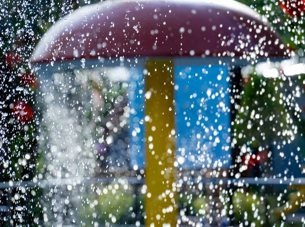 Gotas Agua Gotas Sobre Fondo Color — Foto de Stock