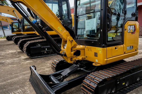 Phuket Tahailandia Junio 2022 Vehículo Equipo Pesado Caterpillar Área Exhibición — Foto de Stock