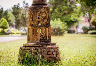 Tayland 'daki eski Budist tapınağının ayrıntıları ve parçaları..