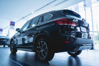 PHUKET, THAILAND - AUGUST 09, 2022: Cars in showroom of dealership BMW.