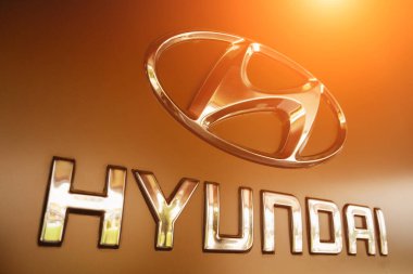 PHUKET, THAILAND - AUGUST 09, 2022: Cars logo of Hyundai in showroom of dealership.