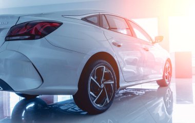 PHUKET, THAILAND - AUGUST 09, 2022: Cars in showroom of dealership MG Morris Garages.