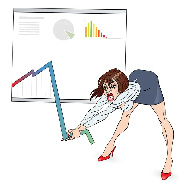 Businesswoman corrects schedule — Stock Vector