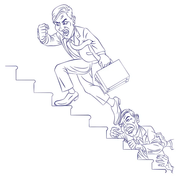 Бізнесмен піднімається на корпоративні сходи — стоковий вектор