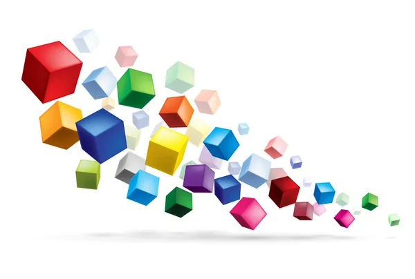 Version matricielle. Cubes en différentes combinaisons de positions pour l'entraînement — Image vectorielle