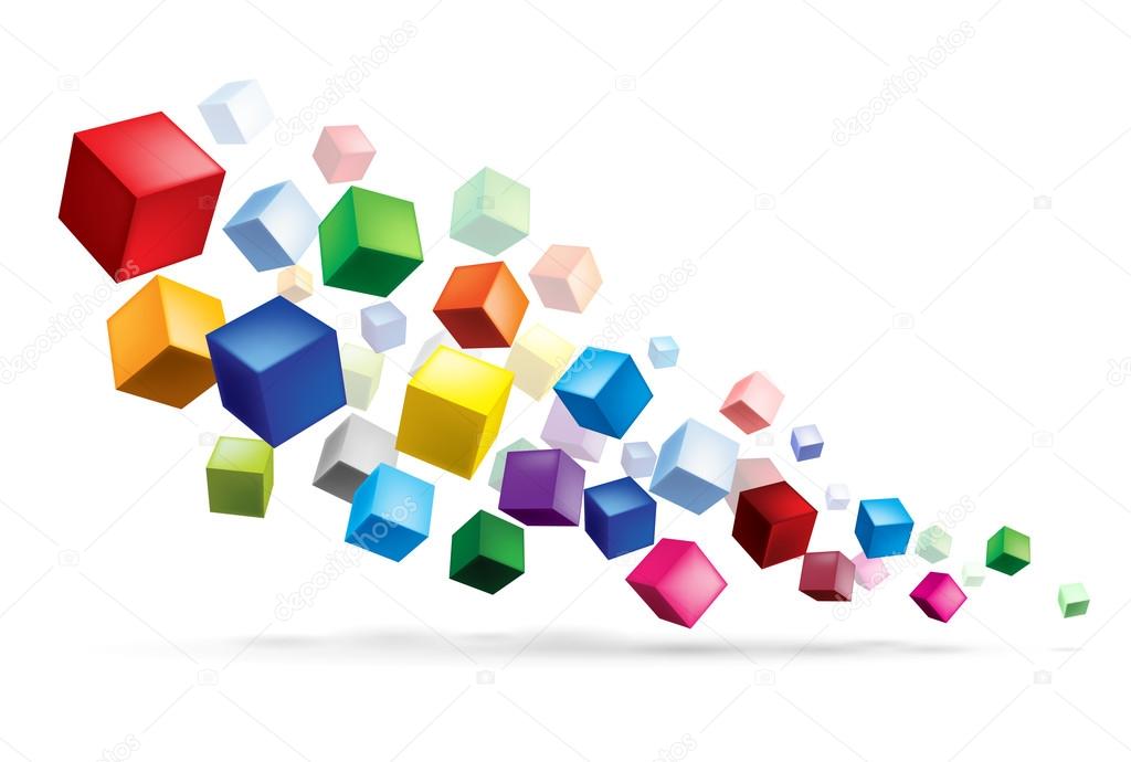 Raster version. Cubes in various combinations of position for training
