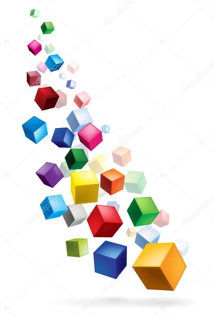 Raster version. Cubes in various combinations of position for training