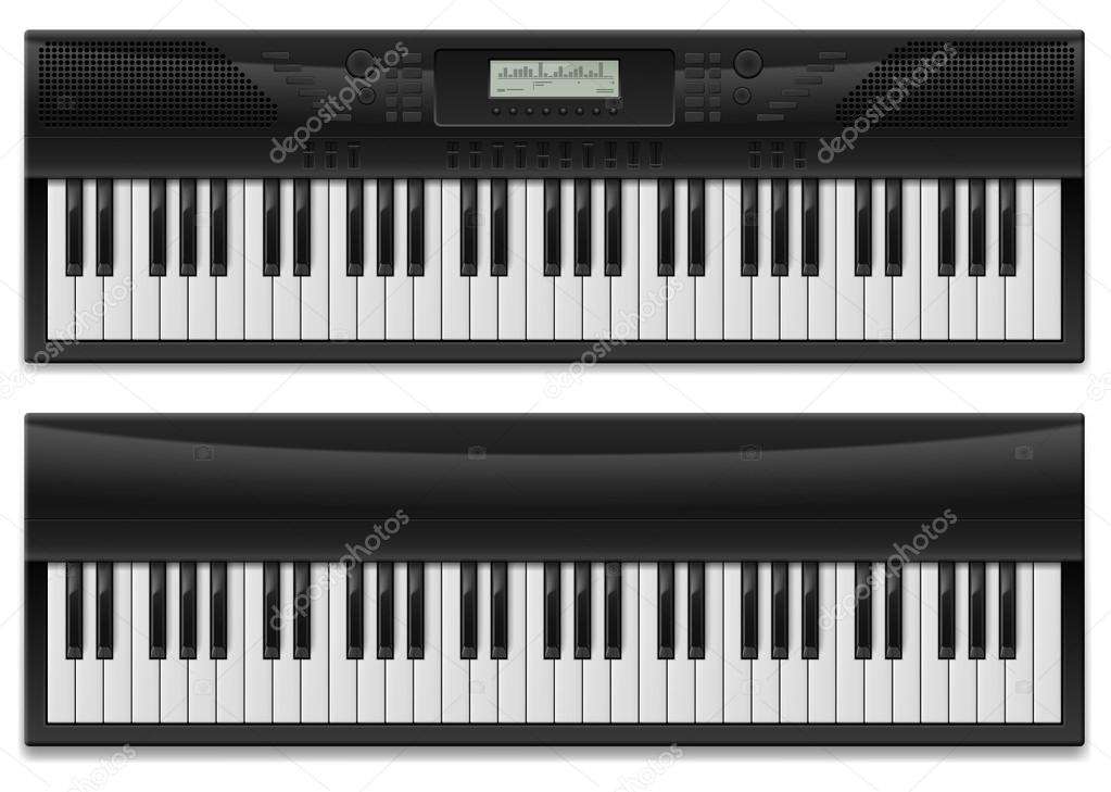Two keyboards on white background