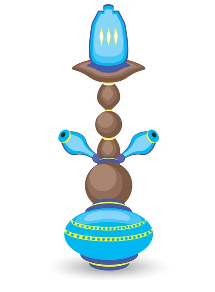 Hookah azul isolado no fundo branco esboço ilustração vetorial — Vetor de Stock