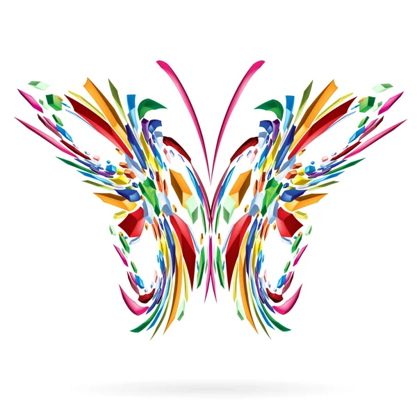 Abstrakte bunte Schmetterling. Abbildung auf weißem Hintergrund — Stockvektor