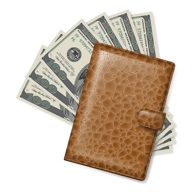 dolar beyaz izole deri cüzdan