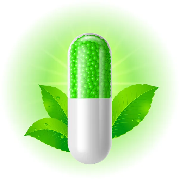 Organic capsule — Stock Vector