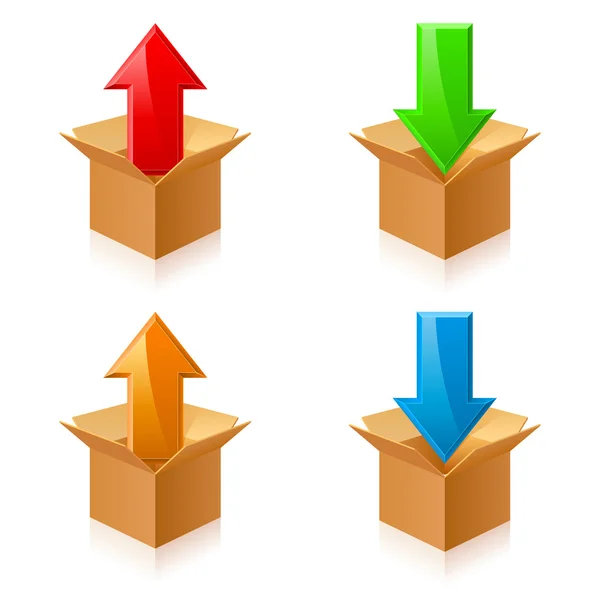 Cajas de color y flechas — Archivo Imágenes Vectoriales