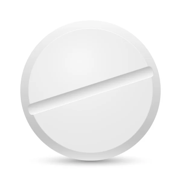 Close up pillola su sfondo bianco — Vettoriale Stock