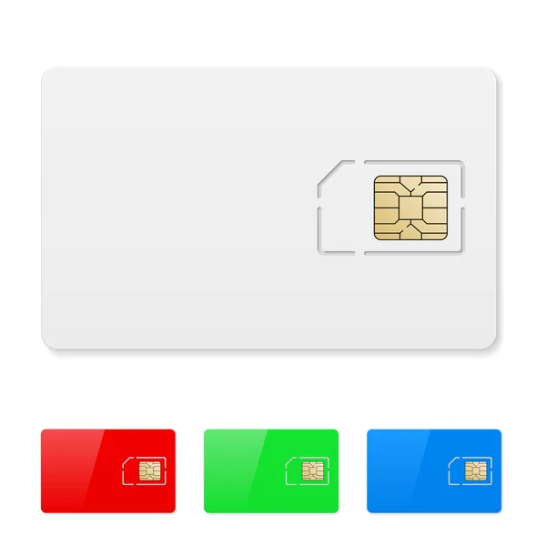 Tarjeta SIM en blanco. Vector — Vector de stock