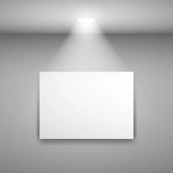 Frame on the wall with light — Stock Vector