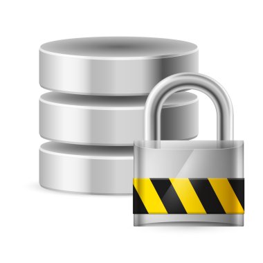 veritabanı simgesi çıkar. illüstrasyon tasarımı için beyaz zemin üzerine