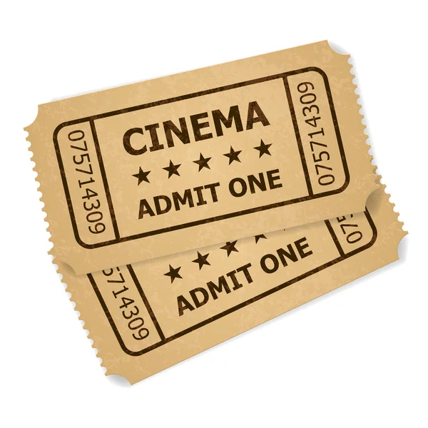 Vector illustration of yellow cinema ticket — Stock Vector