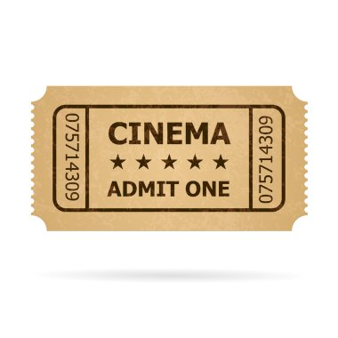 Vector illustration of yellow cinema ticket