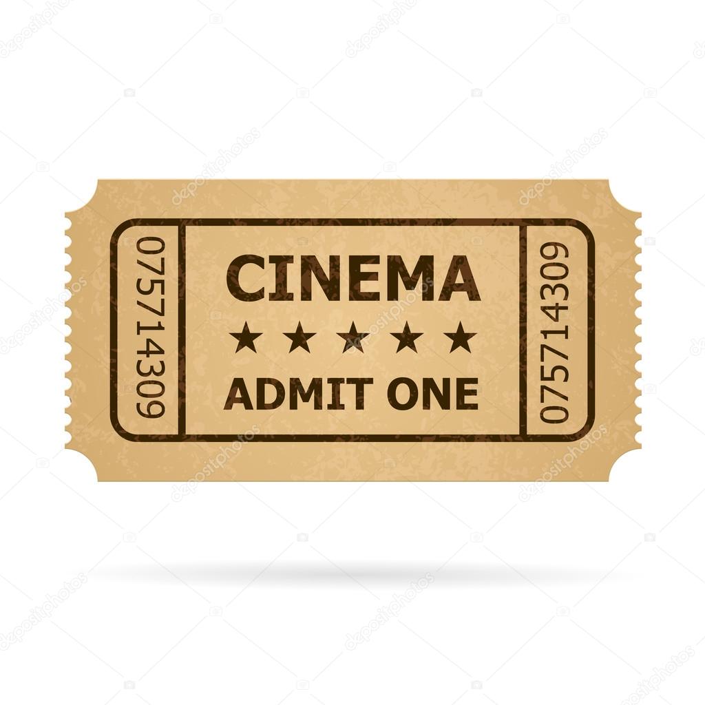 Vector illustration of yellow cinema ticket