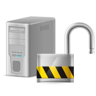 asma kilit - bilgisayar güvenlik kavramı açın