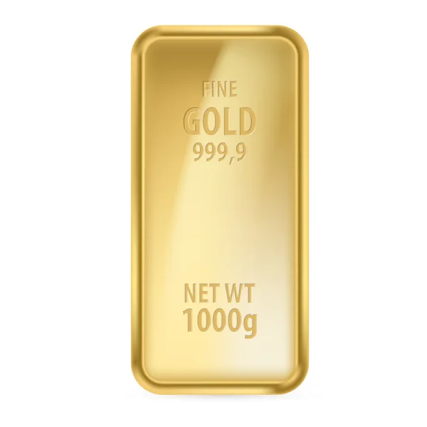 Realictick vektor gold bar na bílém pozadí — Stockový vektor