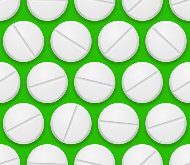 yeşil arka planda kesintisiz doku gerçekçi hapları.