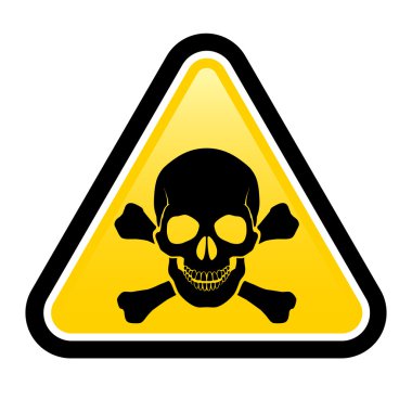Skull danger signs clipart