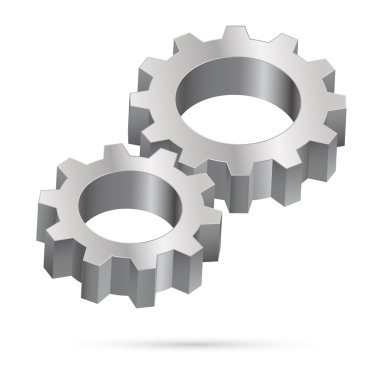 Beyaz arka plan üzerinde izole krom gearwheel