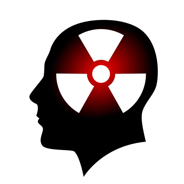 Human face with radiation sign — Stock Illustration Human face with radiation sign Stock Vector