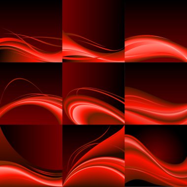 Red waves clipart