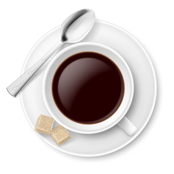 Kaffee mit Zucker — Stockvektor