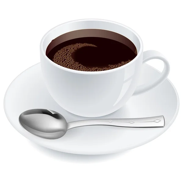 Caffè con cucchiaio — Vettoriale Stock