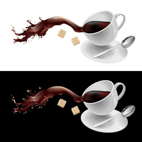 Coffee in white mug — Stock Vector