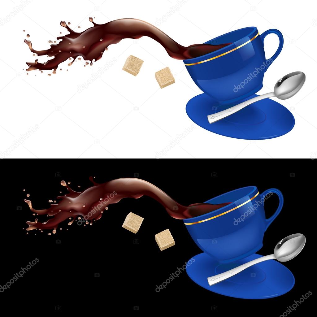 Coffee in blue cup