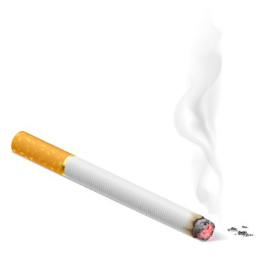 Cigarette burns. Illustration on white background. clipart