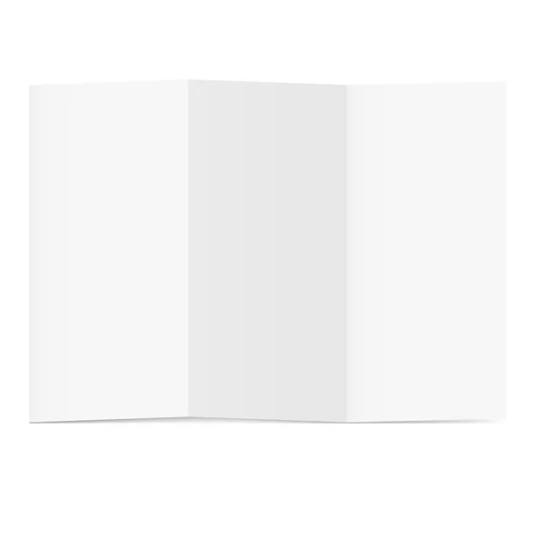 Κενό διπλωμένο φυλλάδιο σε λευκό. Εικονογράφηση για σχεδιασμό — Διανυσματικό Αρχείο