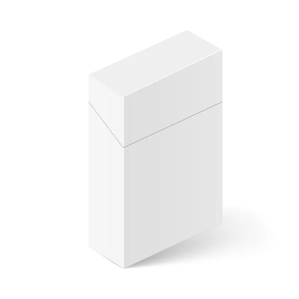 Confezione Bianca di sigarette chiusa. Illustrazione su sfondo bianco per un design creativo — Vettoriale Stock