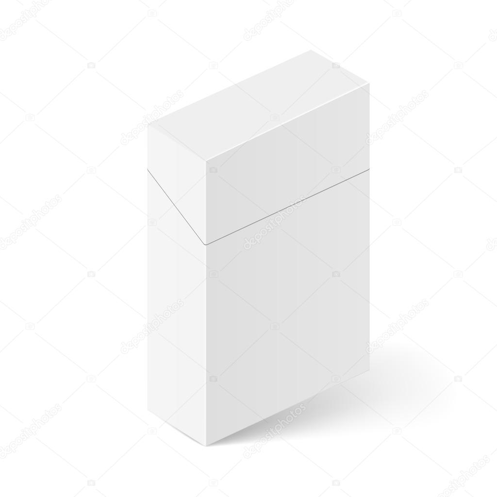 Closed White Pack of cigarettes. Illustration on white background for creative design