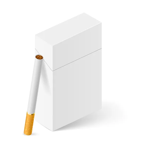 Pack blanc de cigarettes isolé sur blanc — Image vectorielle