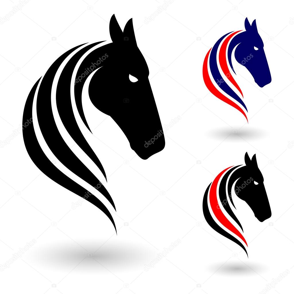 Horse icons on white background