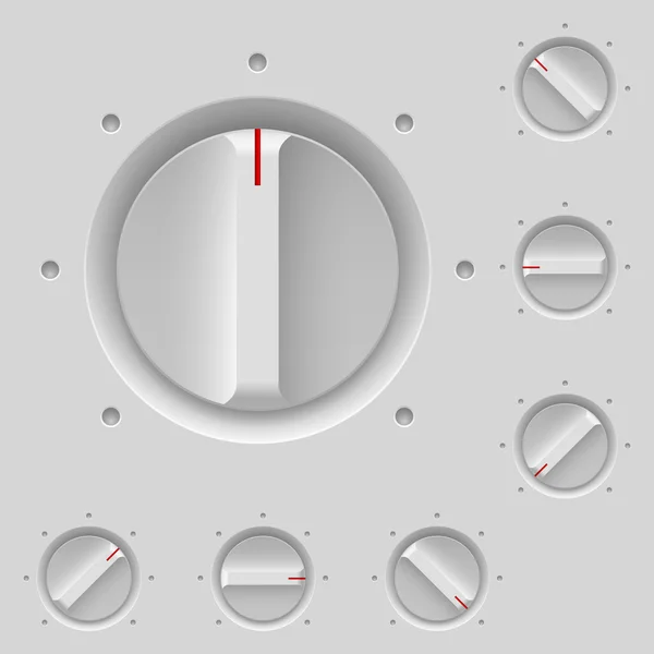 Het Configuratiescherm met schakelaar en knoppen — Stockvector