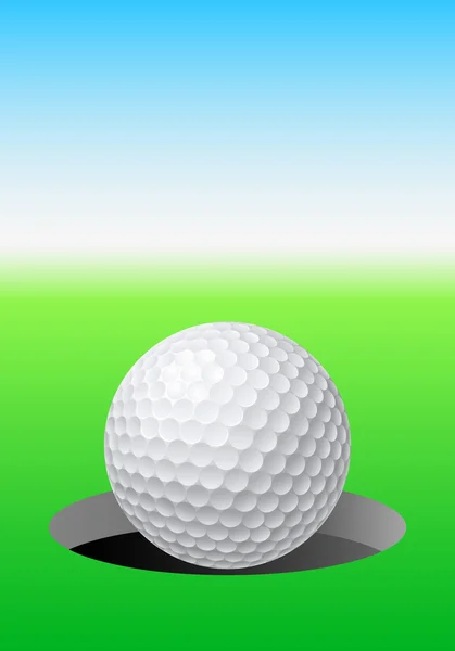 Golf ball above a hole — Stock Vector