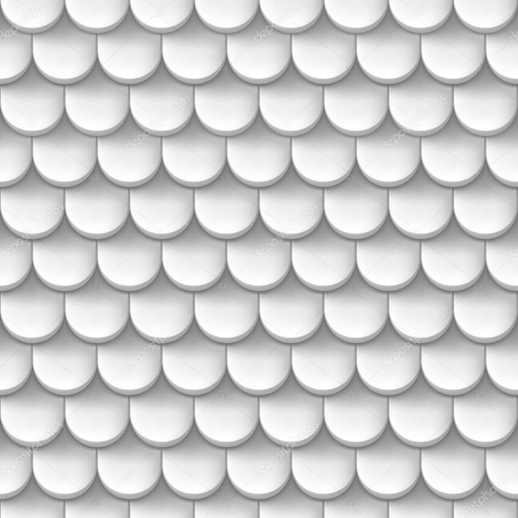 Abstract background with roof tile pattern in white color.